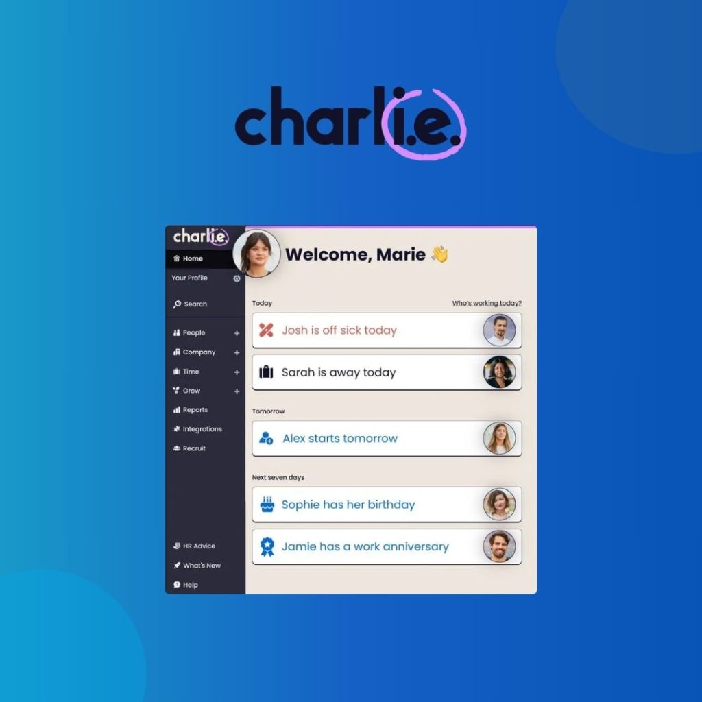 Charlie HR software feature.