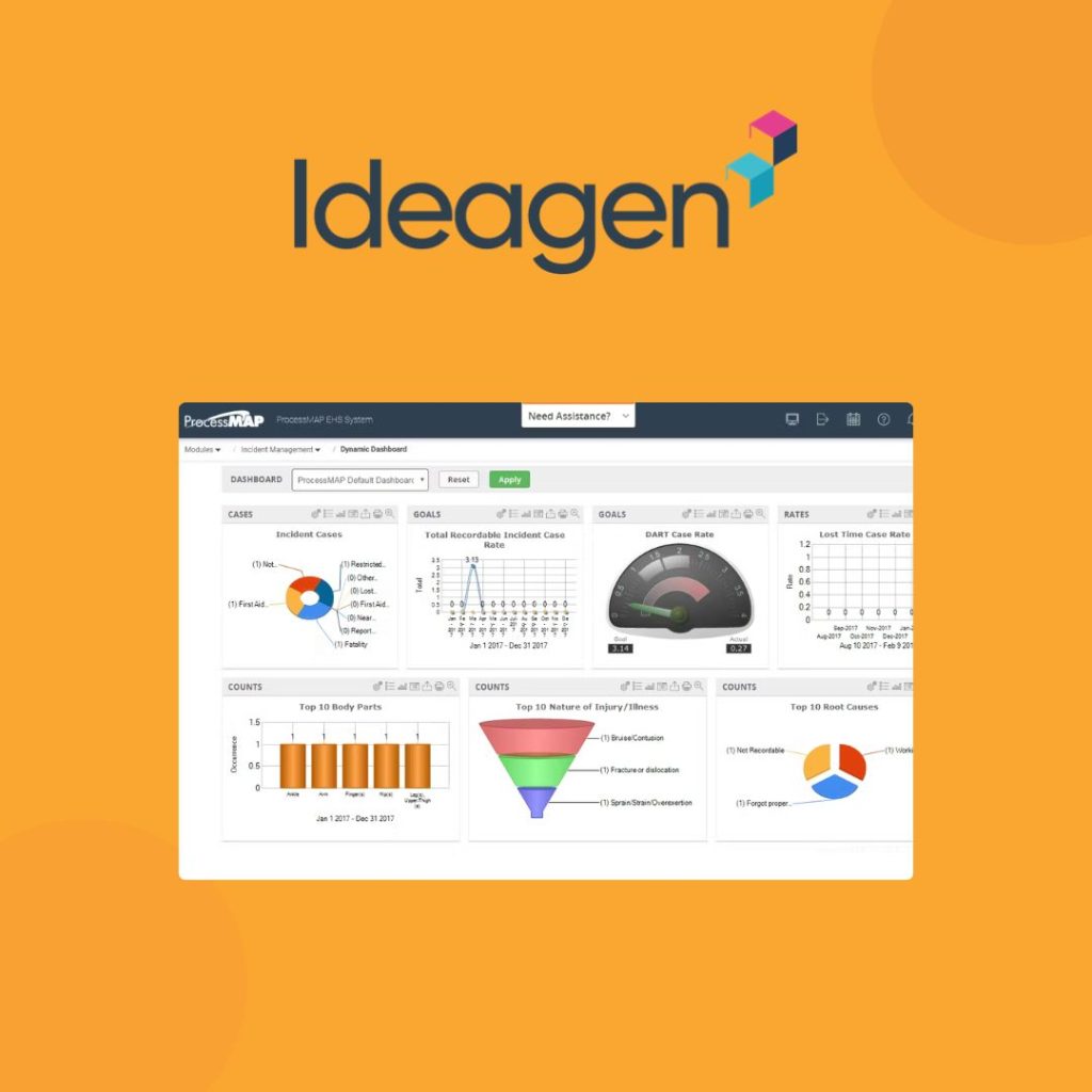 Ideagen logo with software.