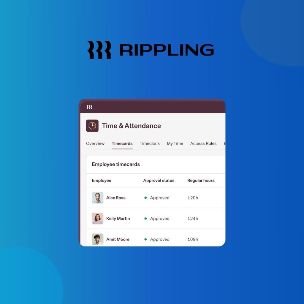 Rippling time and attendance software.