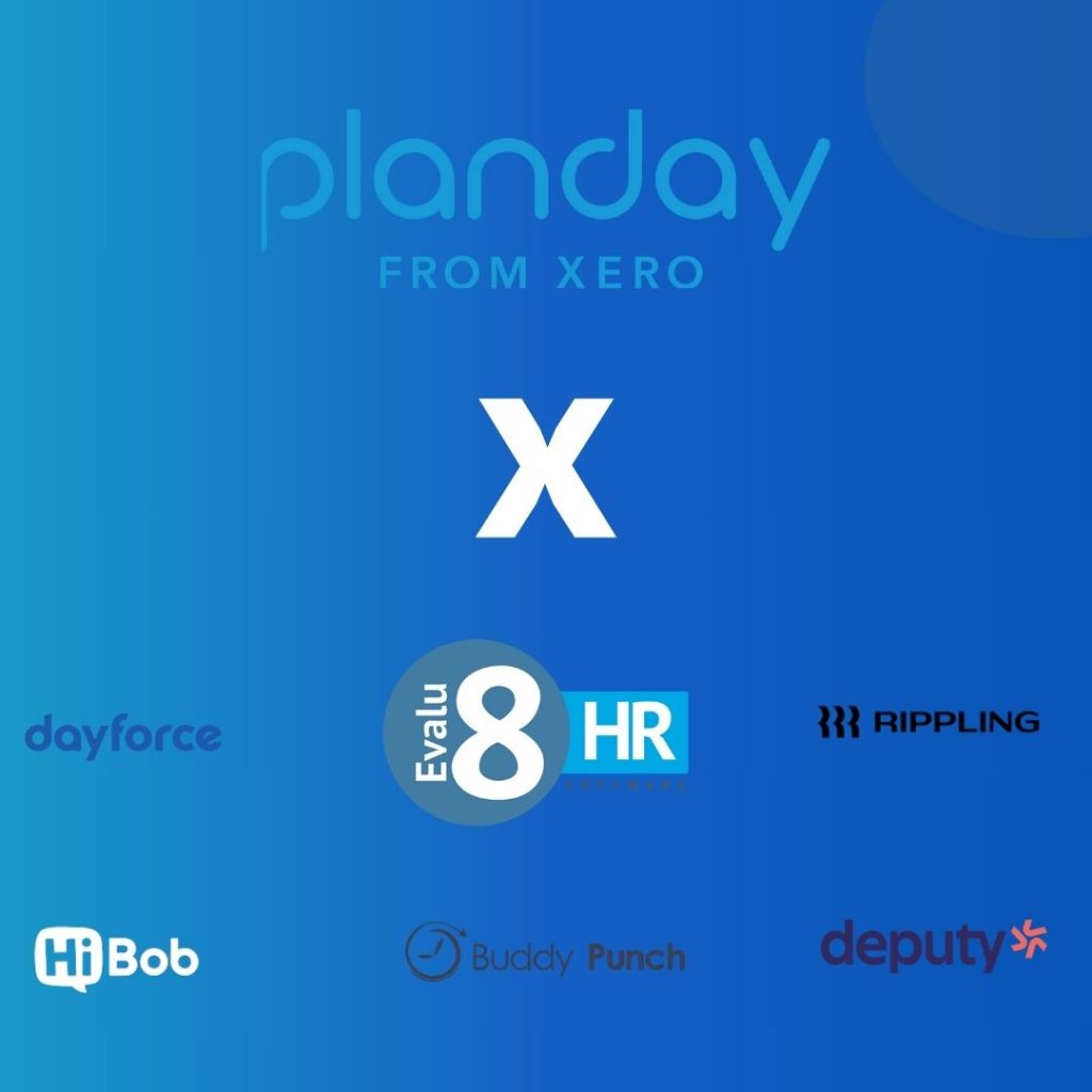 Image showing six different alternatives to Planday. Alternatives include Evalu-8 HR, Hi Bob, Buddy Punch, Rippling, Dayforce and Deputy.