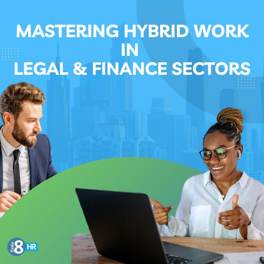 hybrid work in legal and finance sectors, featuring flexible workspaces, communication tools, and remote collaboration