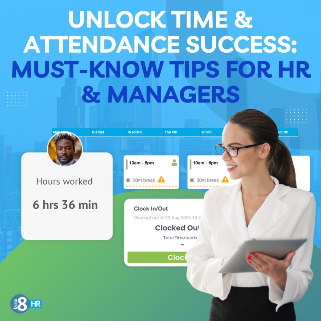 HR manager analyzing time and attendance reports to improve workforce planning and compliance.