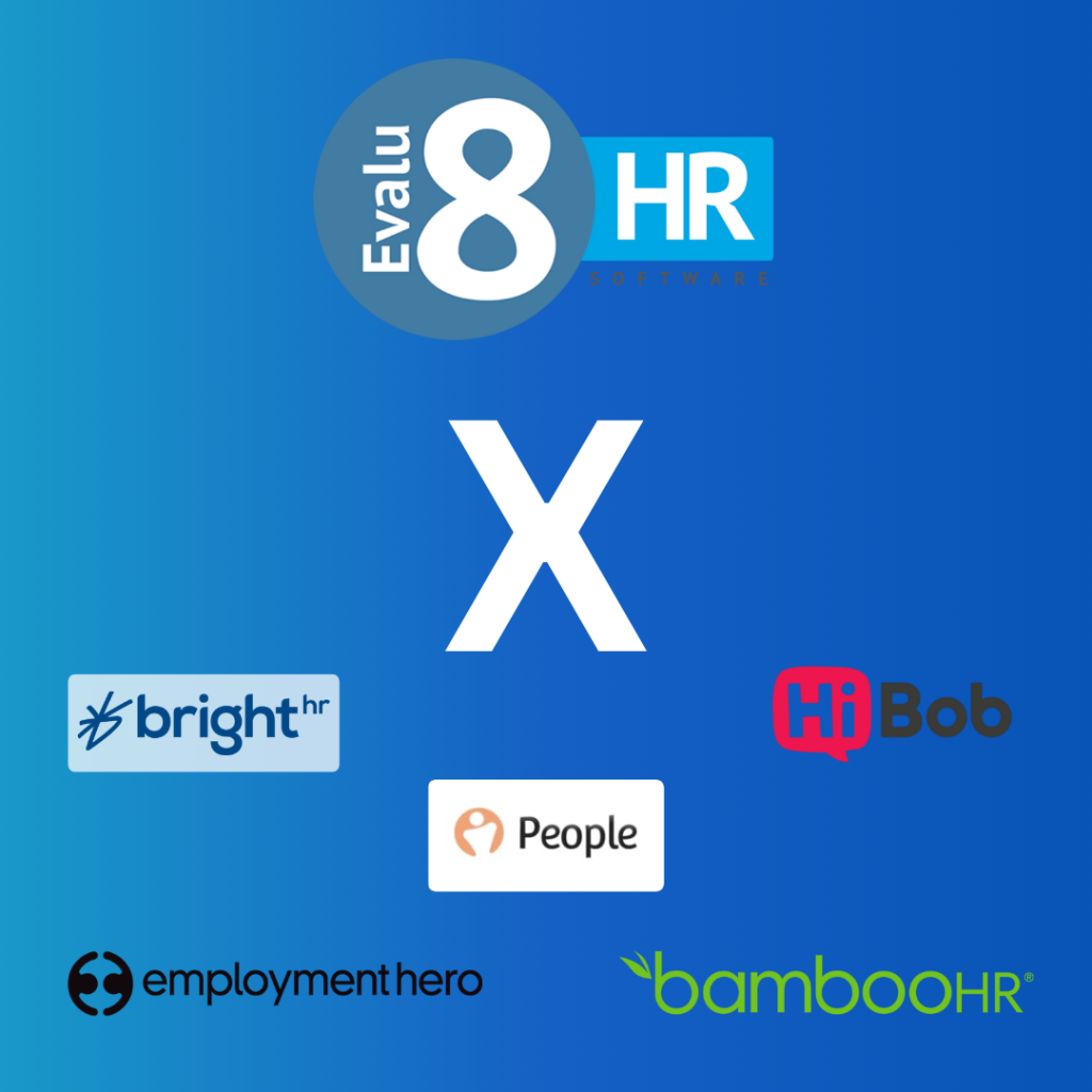 Evalu-8 HR vs competitors such as Bright HR, PeopleHR HiBob, Bamboo HR, Employment Hero.