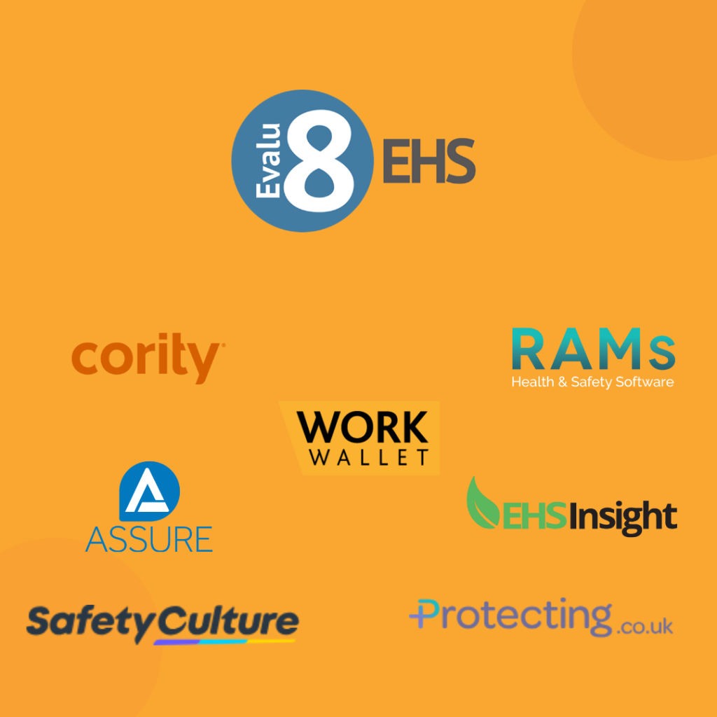 Evalu-8 EHS logo and competitor logos.